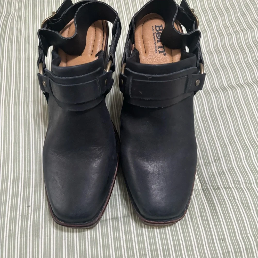 Born Black Leather Women's Glogs - Picture 2 of 5